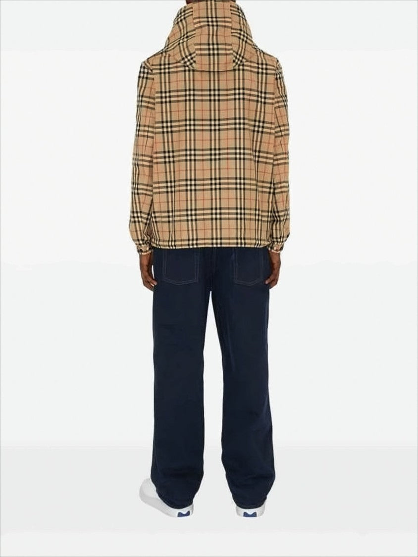 Burberry Reversible Check And Solid Hooded Jacket