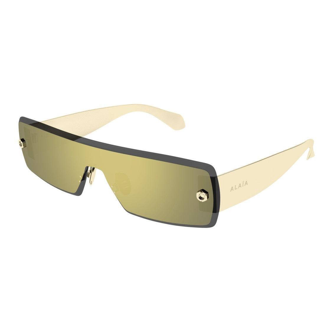 Azzedine Alaïa Aa0083s Rectangular Shield Sunglasses With Translucent Temples