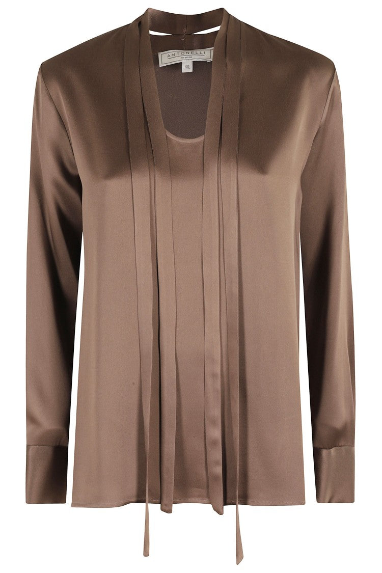 Antonelli Long-Sleeved Blouse With Front Tie