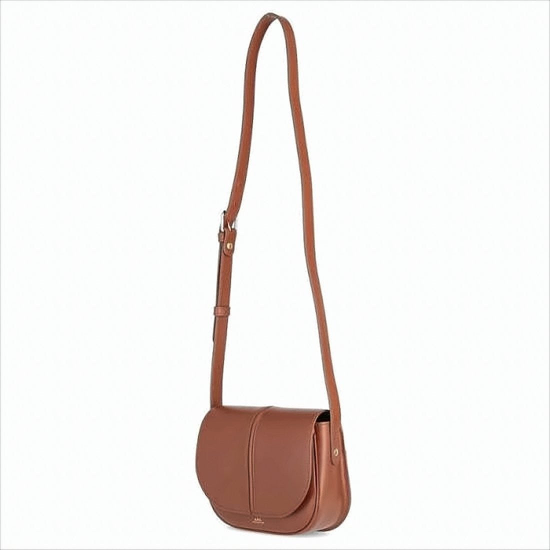 A.P.C. Smooth Structured Shoulder Bag With Rounded Flap Closure