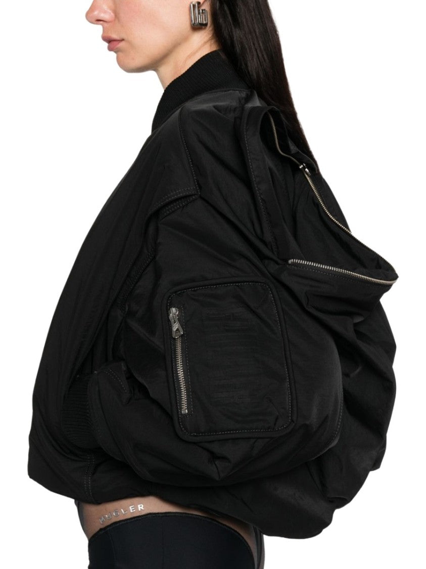 Jean Paul Gaultier Black Boxy Polyamide Bomber Jacket