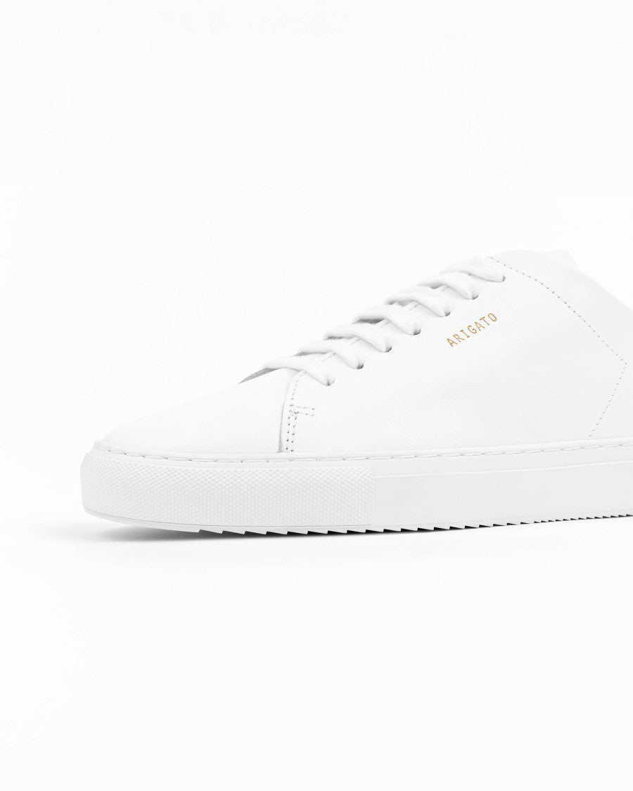 Axel Arigato Clean 90 White Sneakers With Gold Accents And Padded Insole