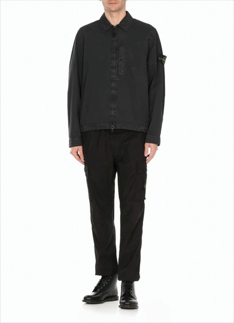 Stone Island Boxy Long-Sleeve Shirt With Front Zipper