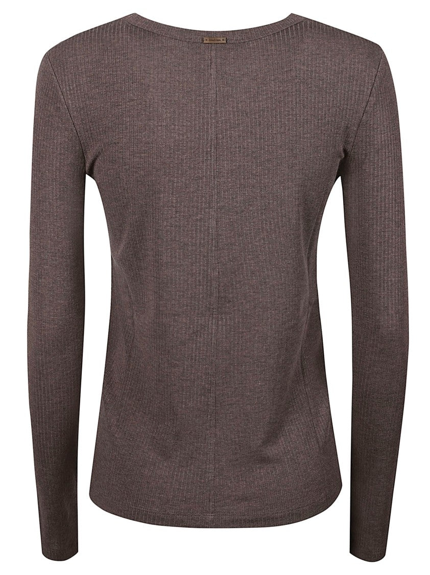 Max Mara Mxmsalmone Ribbed Lyocell-Blend Long-Sleeve Shirt
