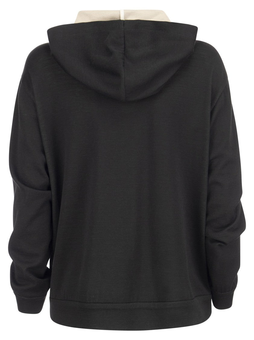 Brunello Cucinelli Cotton-Silk Sweatshirt Topwear With Jewellery
