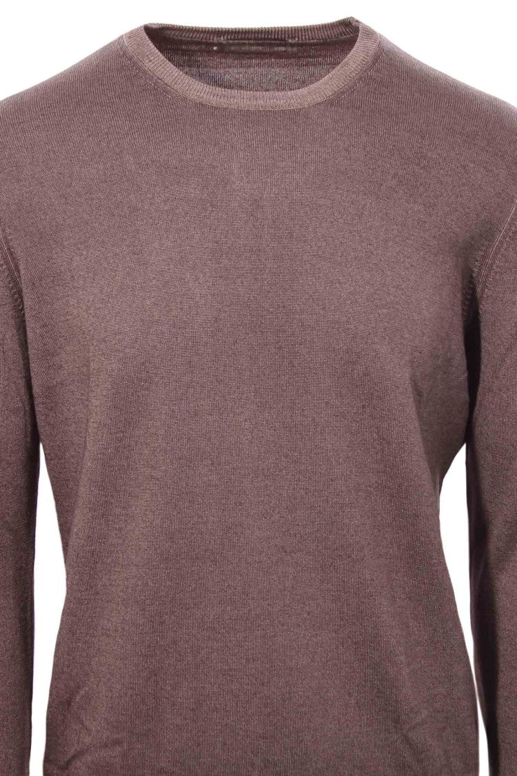 Paolo Fiorillo Capri Washed Brown Long Sleeve Paricollo Sweater