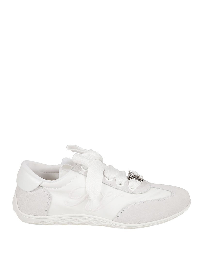 Roger Vivier Low-Profile White Sneakers With Calfskin