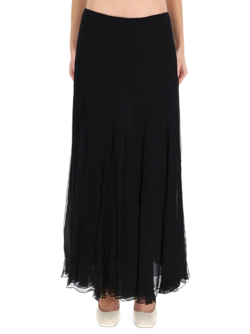 Chloé Wide-Fit Silk Muslin Maxi Skirt With Airy Drape