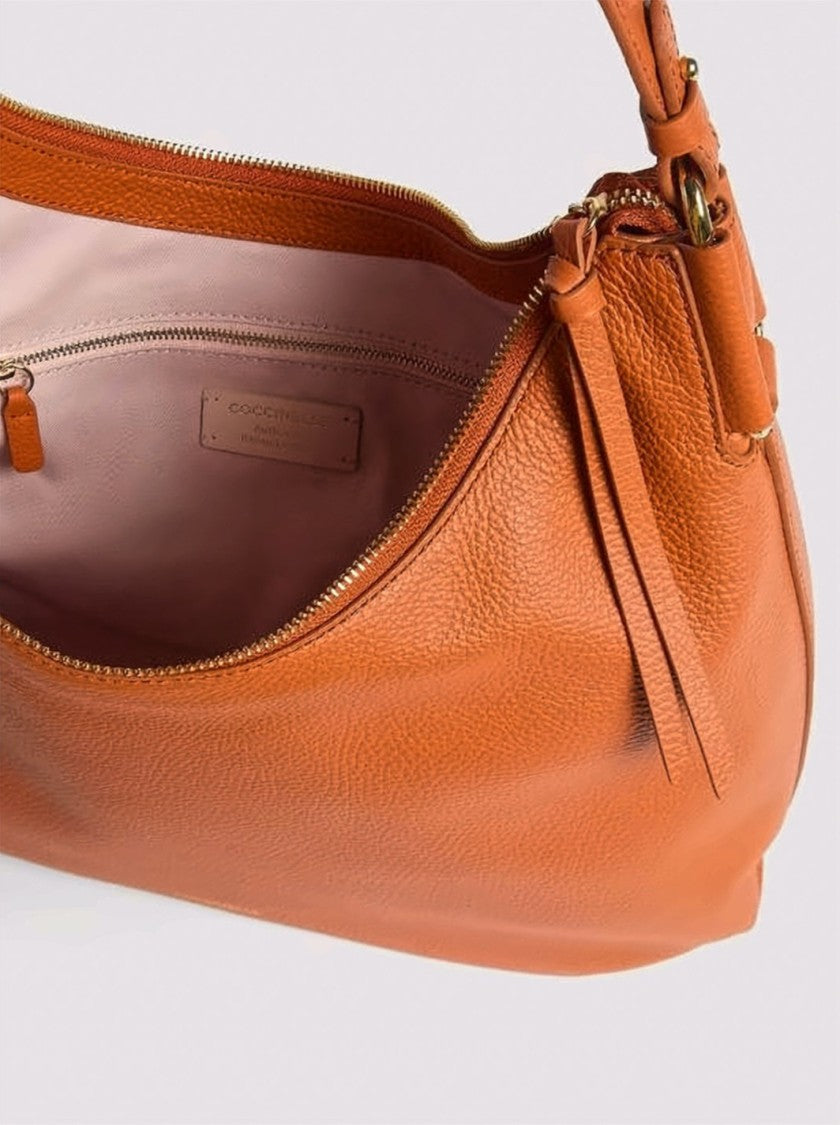 Coccinelle Leather Adjustable Strap Zip Shoulder Bag
