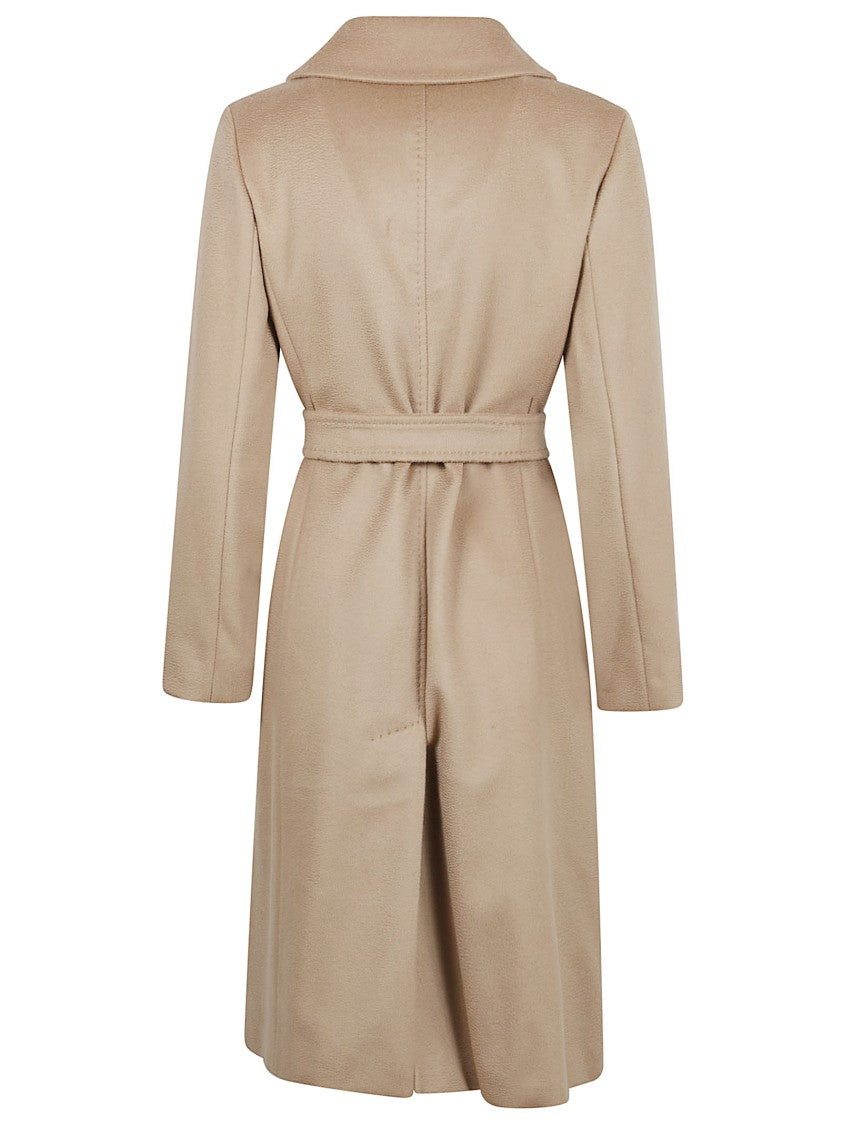 Max Mara Classic Brown Tailored Coat With Belted Waist