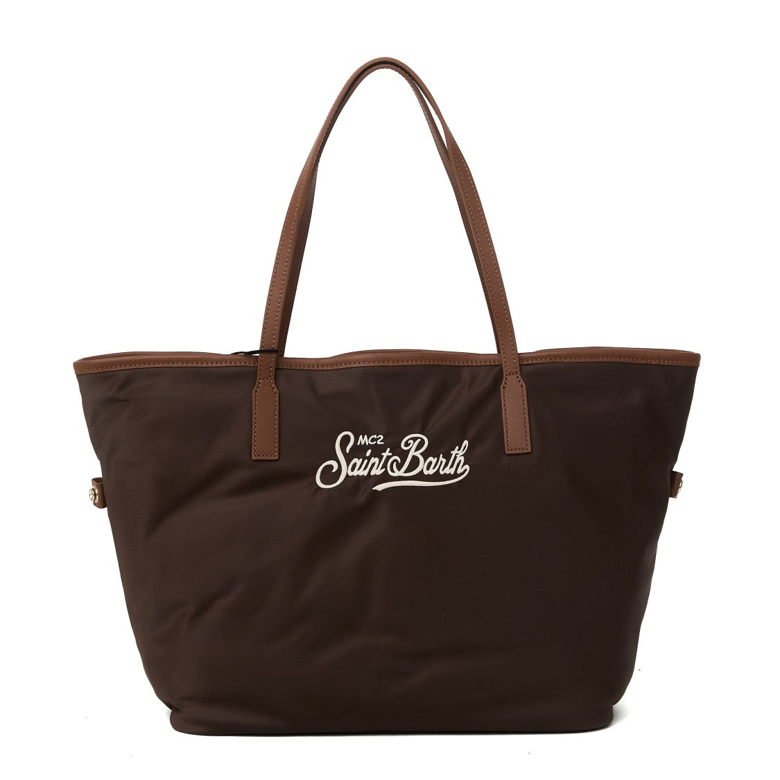 Mc2 Saint Barth Brown City Bag Soft-Structured Nylon Tote Bag