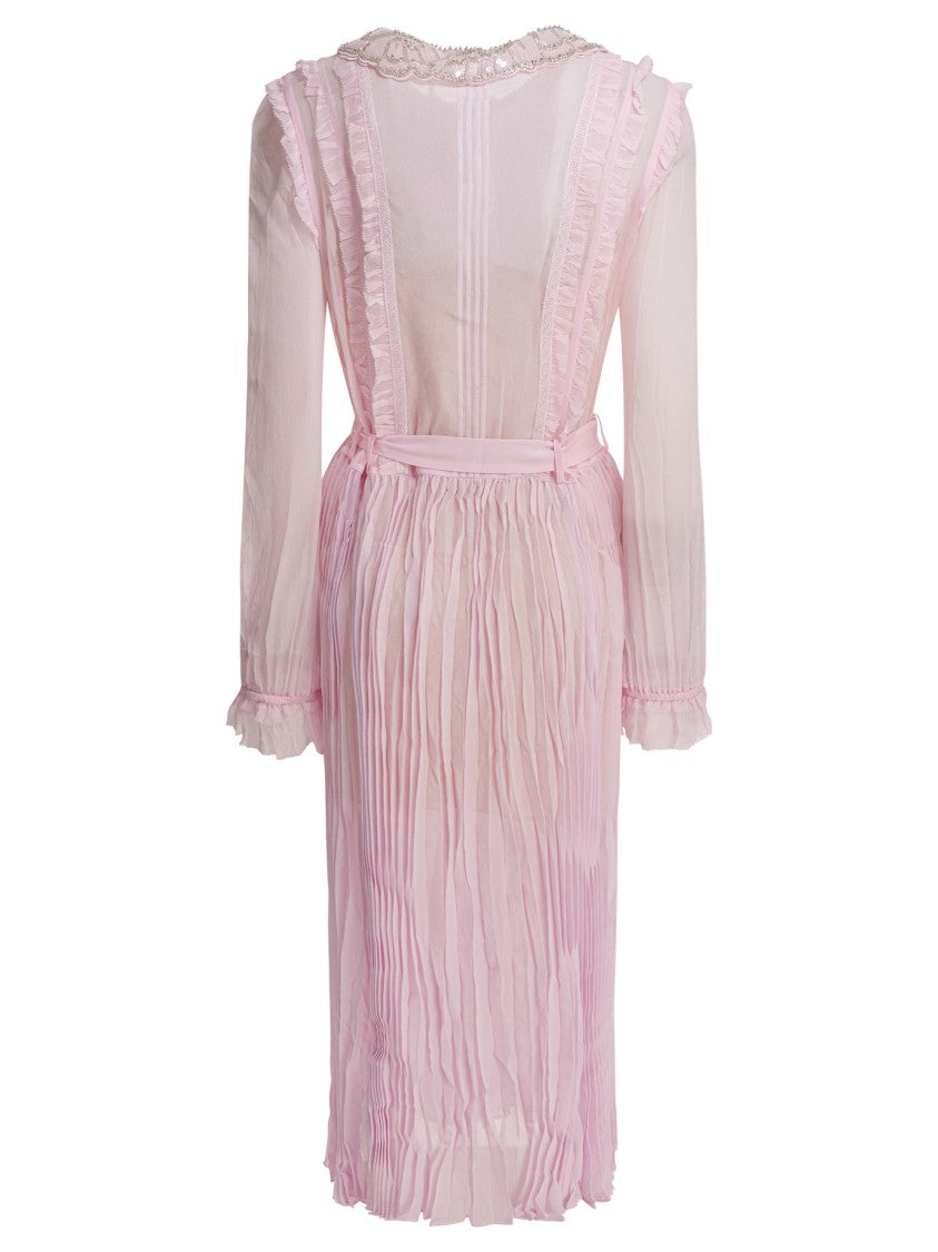 Self-Portrait Pleated Georgette Midi Dress