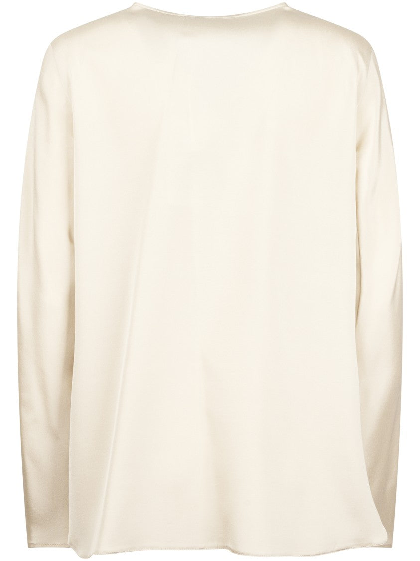 Max Mara Silk-Blend Long-Sleeved Top With Button Closure