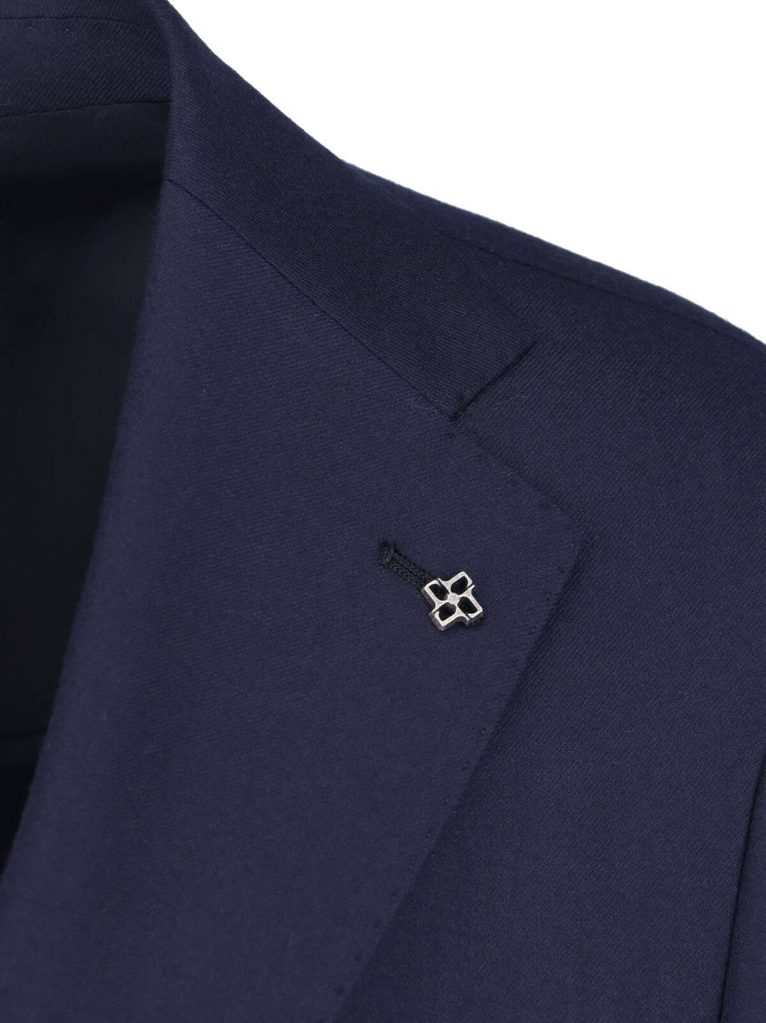 Tagliatore Navy Blue Tailored Blazer And Trousers Suit