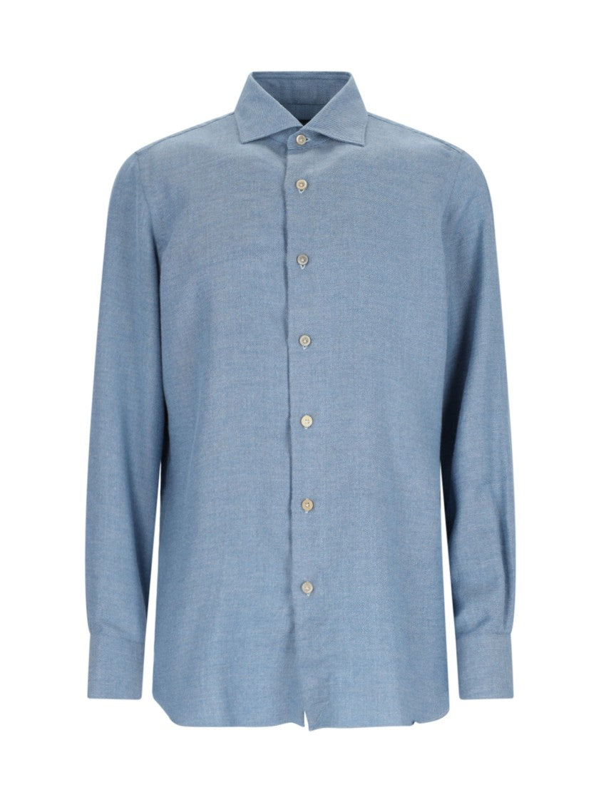 Finamore 1925 "Milano" Shirt In Light Blue