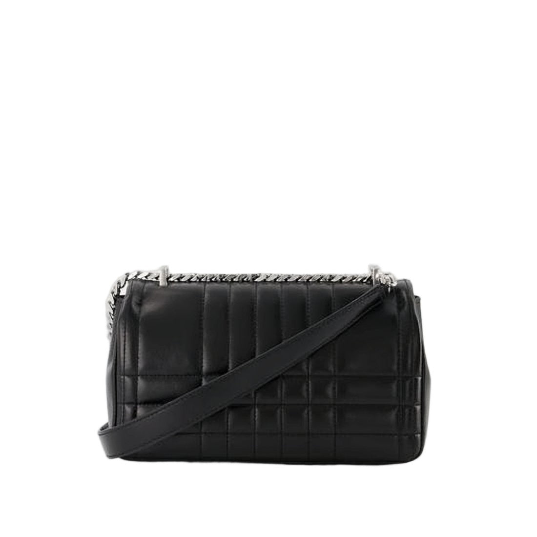 Burberry Quilted Leather Crossbody Bag With Chain Strap
