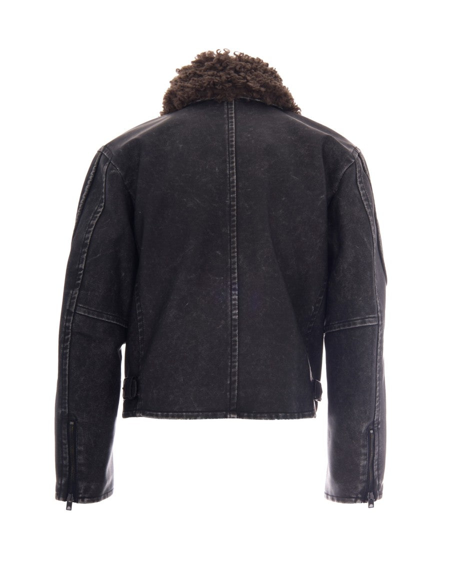 Diesel Black Alex Polyurethane Jacket