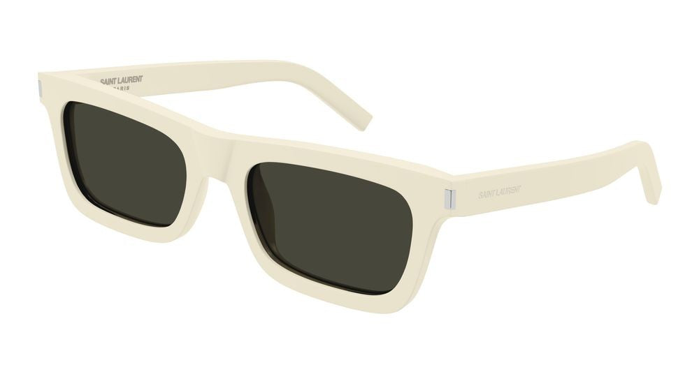Saint Laurent Ivory Oversized Square Acetate Sunglasses