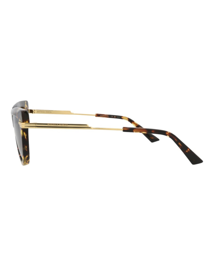 Bottega Veneta Cat Eye Sunglasses In Recycled Acetate With Tortoiseshell Pattern