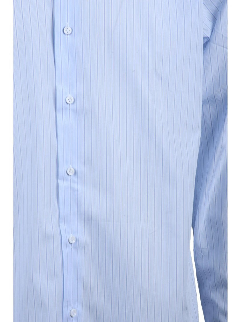 Carrel Sky Blue White Cotton Men Shirt
