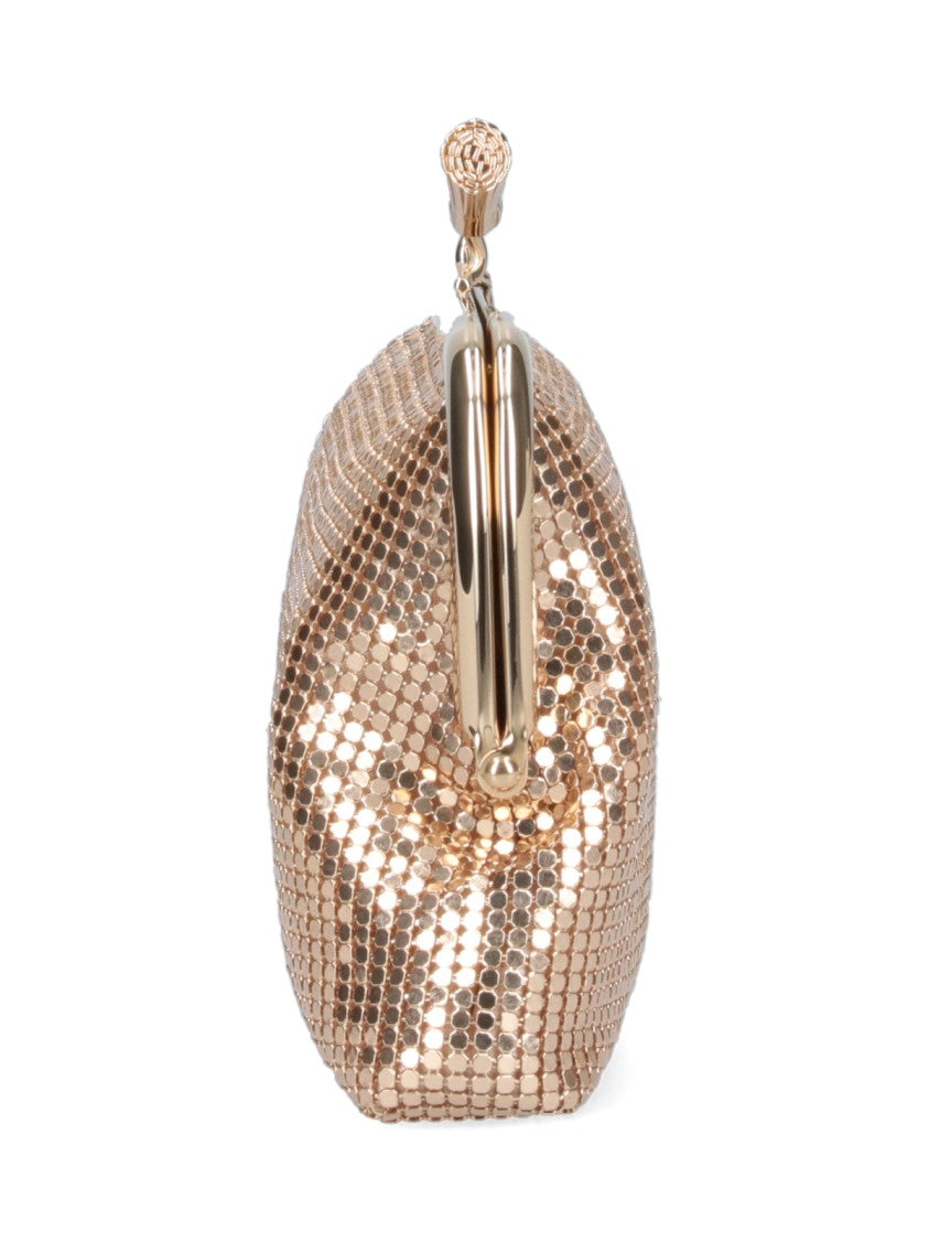 Anya Hindmarch Gold Maud Sequin Mesh Chain Pouch