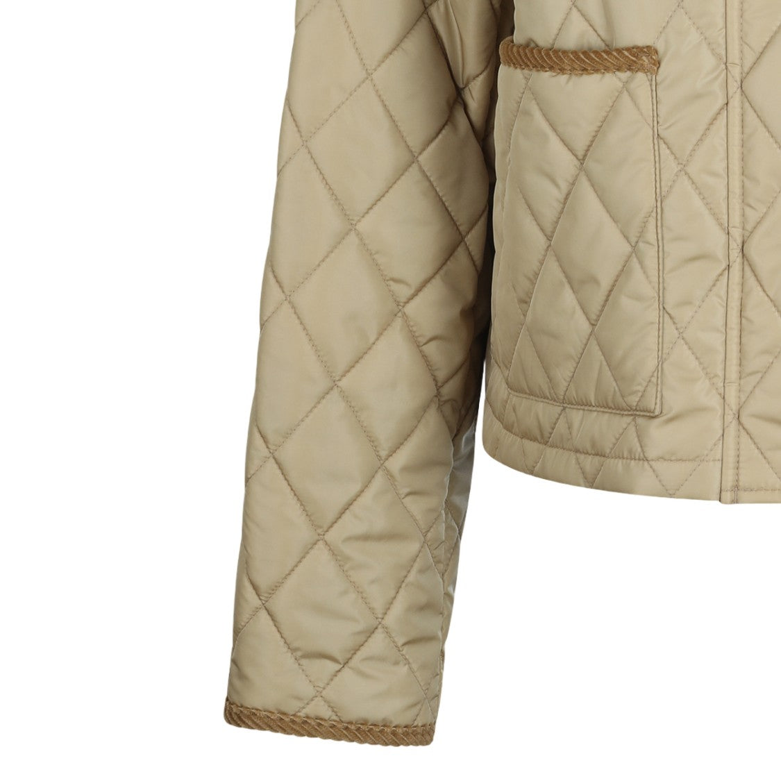 Burberry Quilted Jacket With Corduroy Collar And Trim