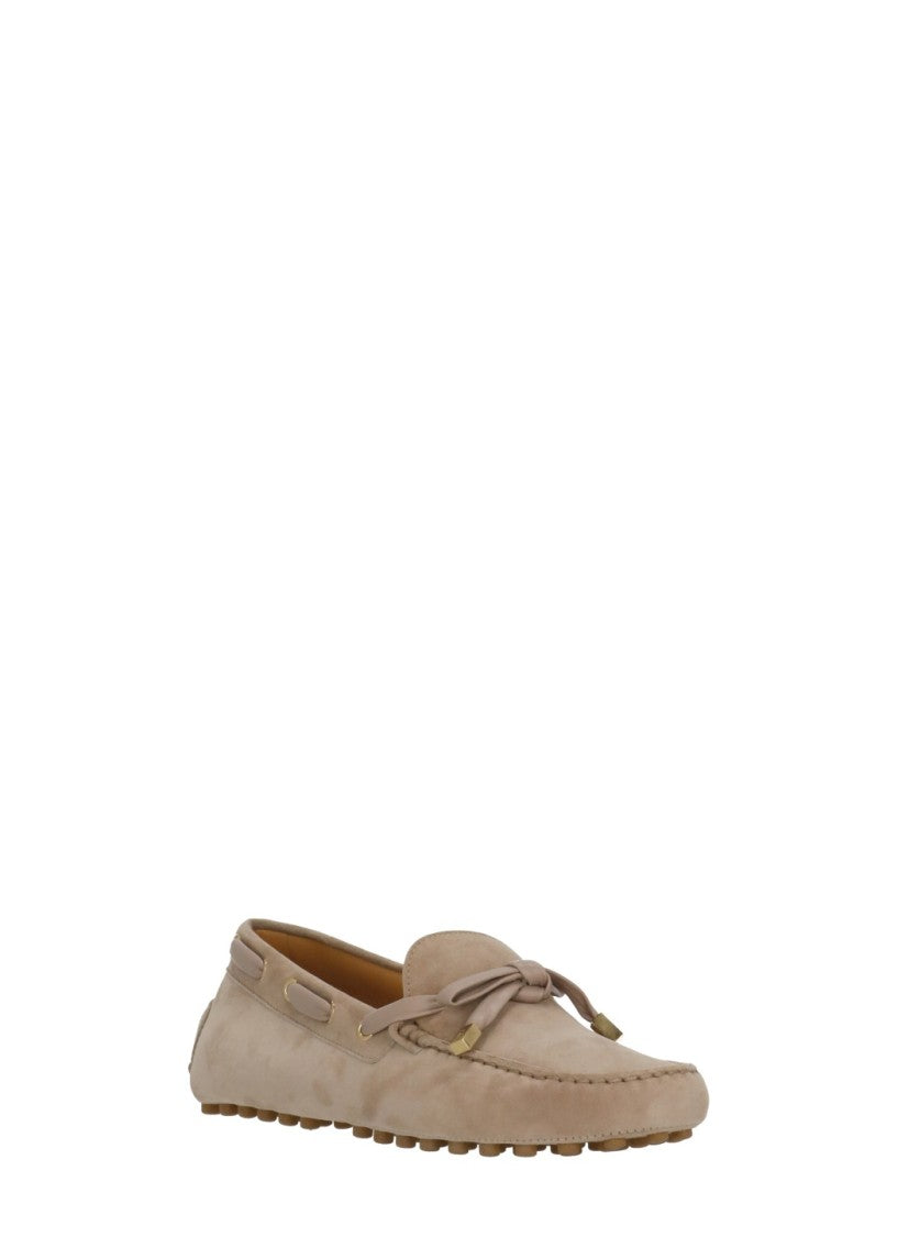 Tod's Beige Suede Leather Loafers