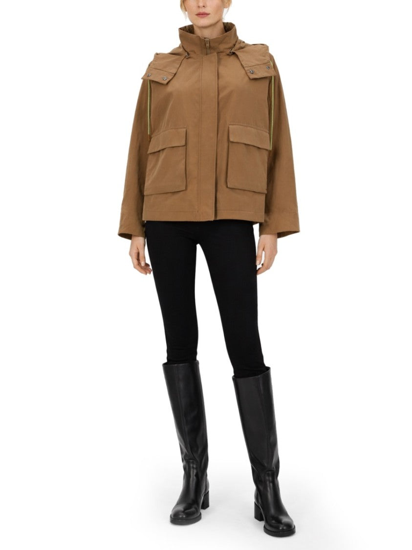 Herno Neutral Boxy Sleeve Cotton-Blend Parka