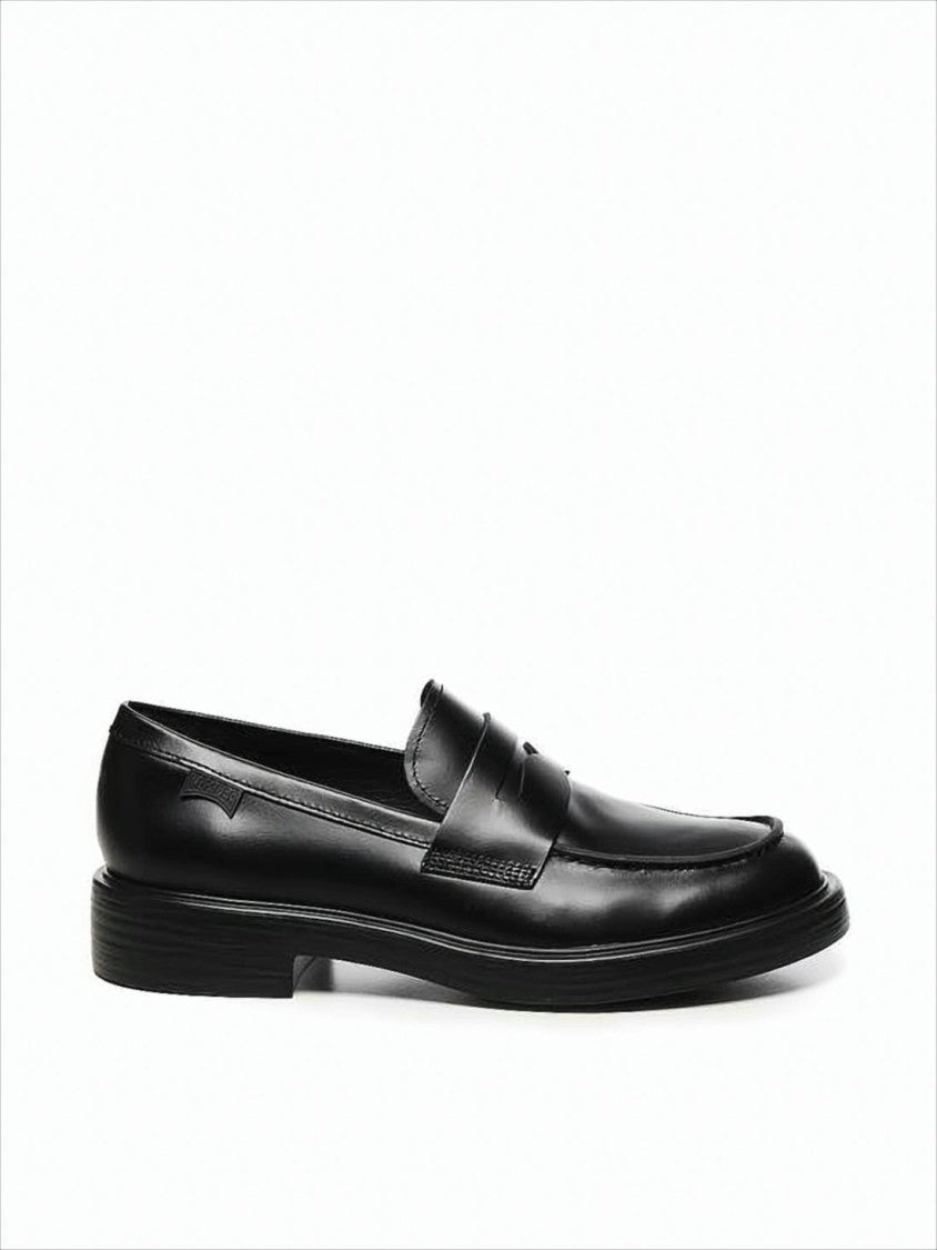 Camper Calf Leather Loafers With Penny Strap Detail