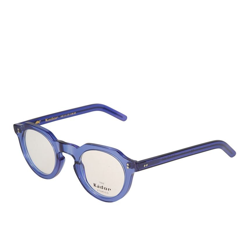 Kador Storiko Translucent Blue Round Frame Eyewear With Keyhole Bridge