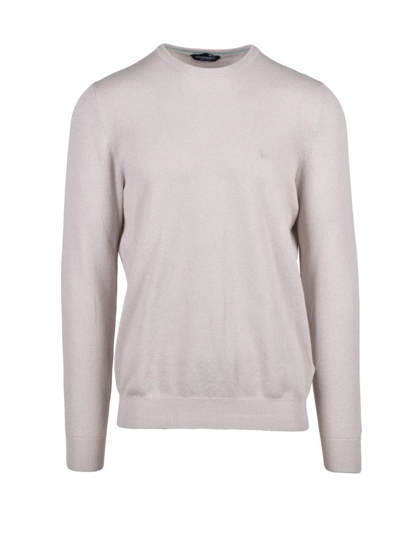 Harmont&Blaine Beige Cotton Crewneck Sweater