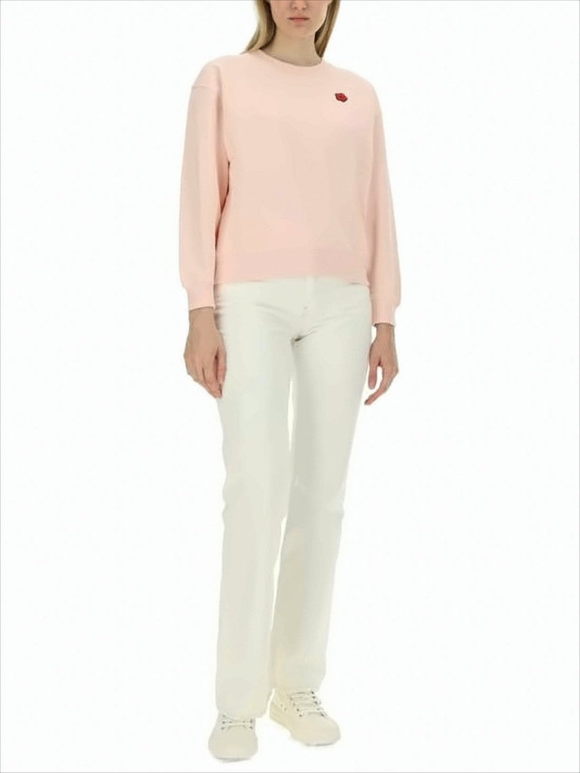 Kenzo Long-Sleeved Pink Top With Embroidered Detail