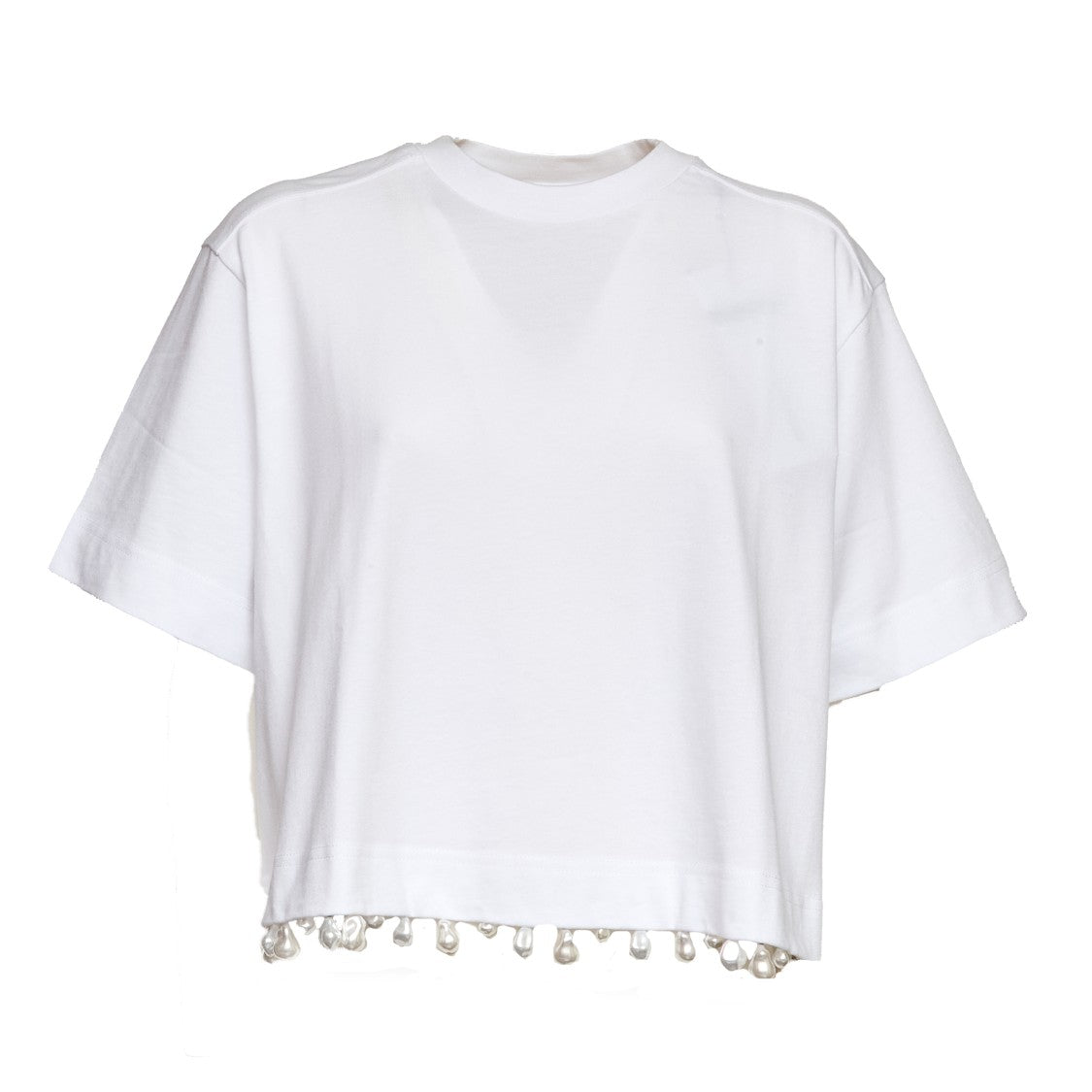 Sportmax Palmas Baroque Pearl Embroidered T-Shirt
