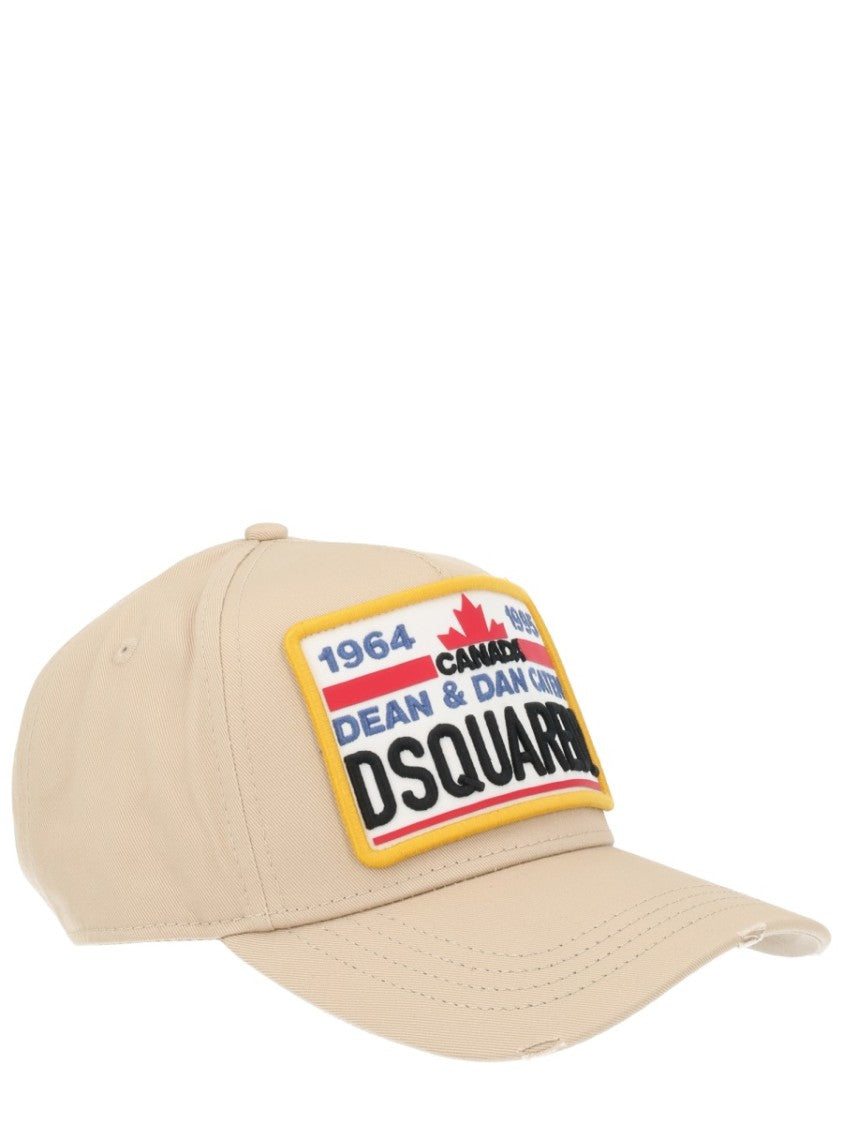 Dsquared2 Beige Maple Leaf Cotton Hat
