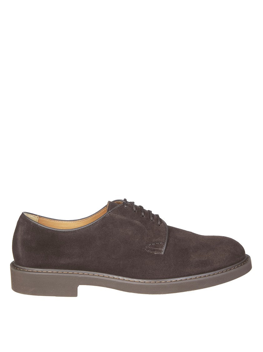 Doucal's Brown Suede Derby Shoes
