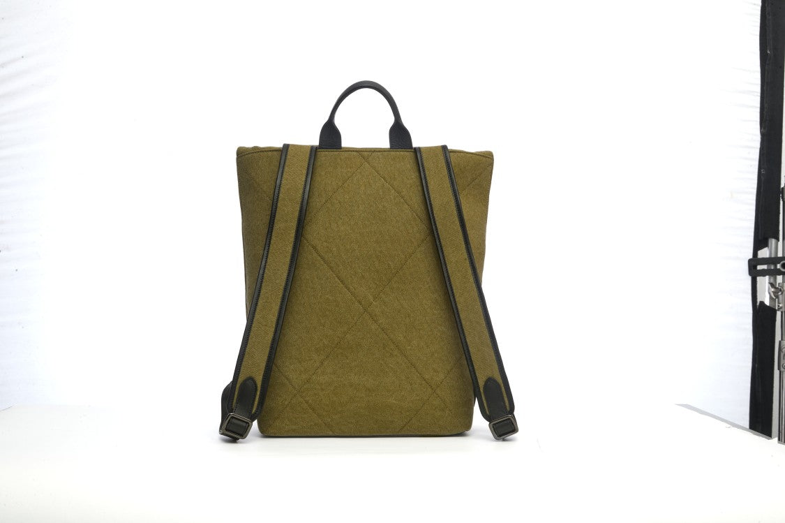 Dondup Hay Textured Finish Backpack With Fold-Over Flap
