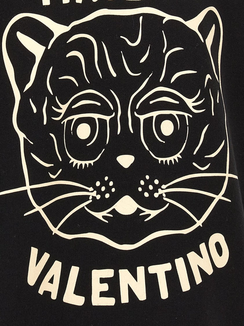 Valentino Garavani Le Chat De La Maison' Print Brushed Hoodie