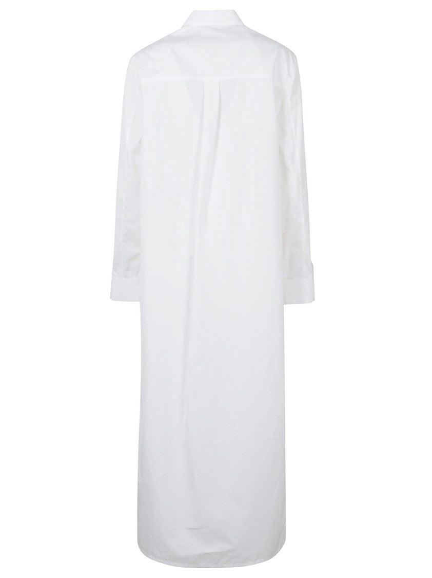 Alaïa Textured Popeline Shirt With Asymmetrical Hem And Hidden Closure