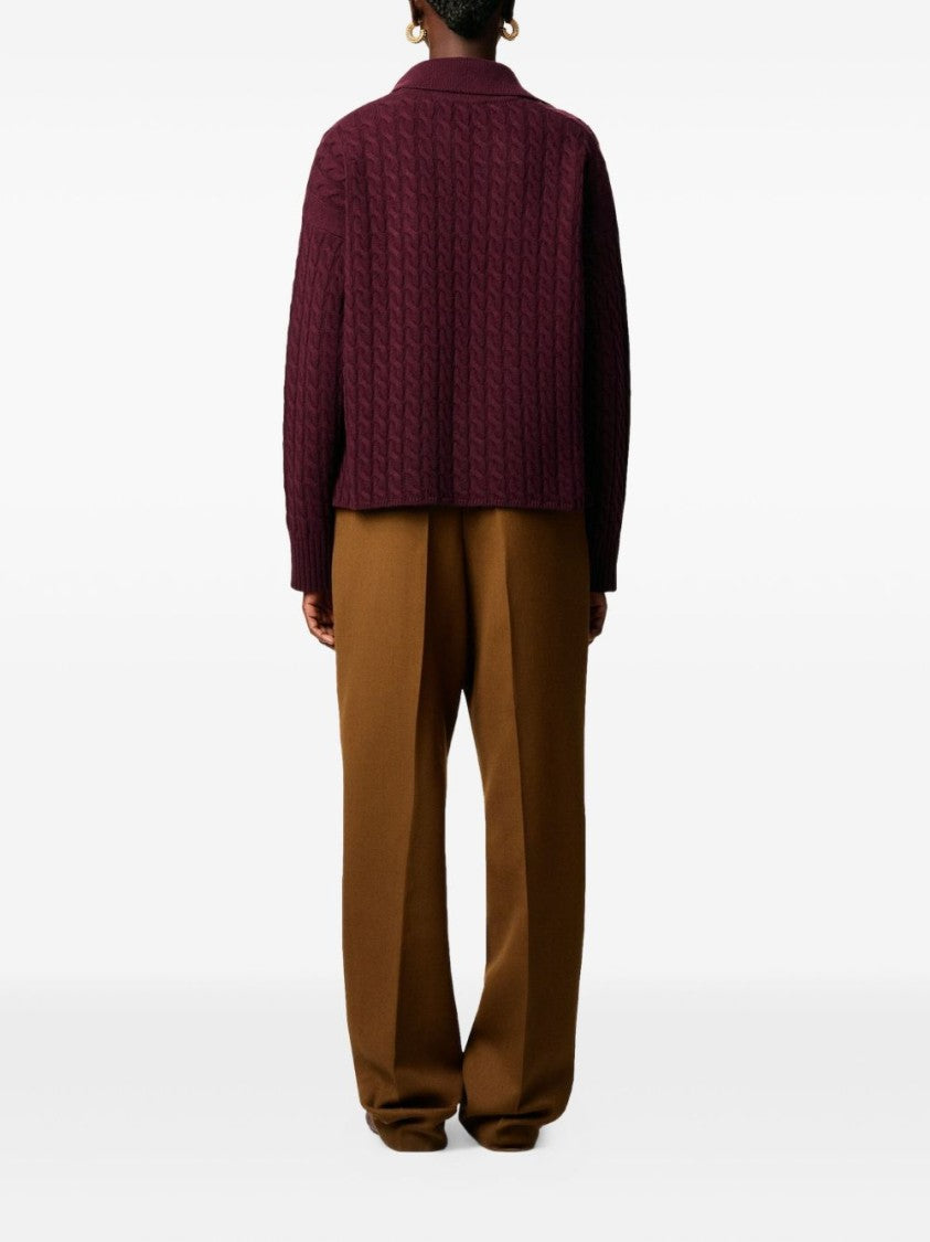 Ami Wool And Cashmere Long-Sleeve Polo Shirt