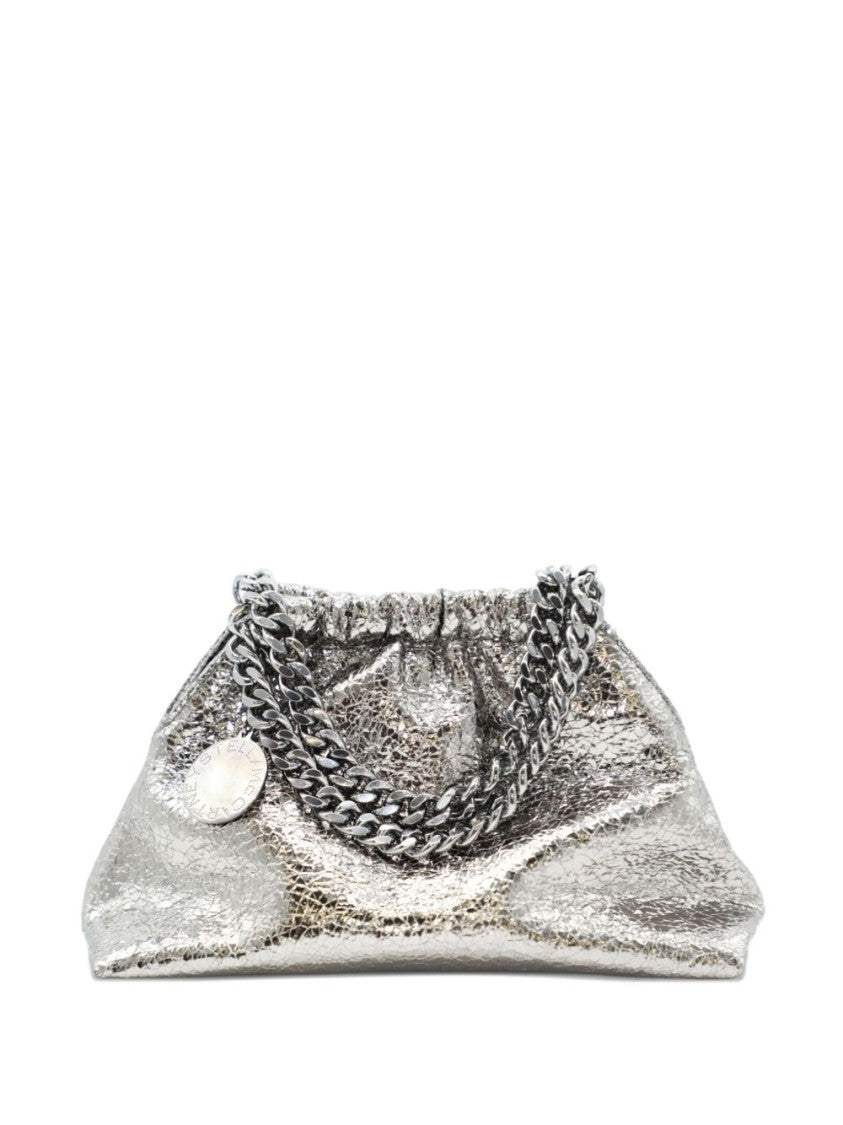 Stella Mccartney Metallic Silver Handbag With Crinkled Texture