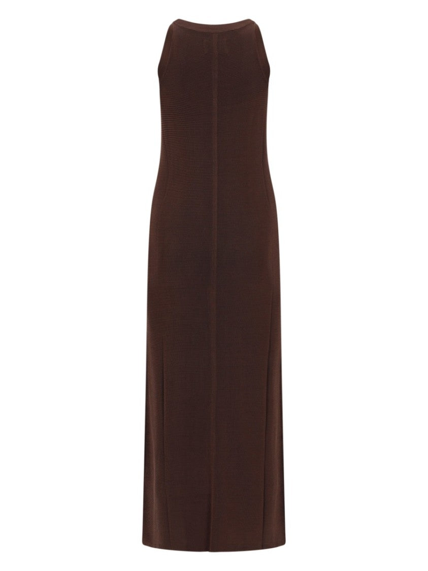 Loulou De Saison Neutrals Pablo Minimalist Viscose Midi Dress