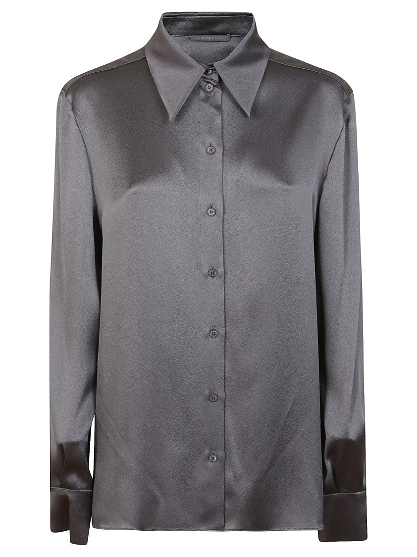 Alberta Ferretti Grey Acetate Shirt With Classic Collar