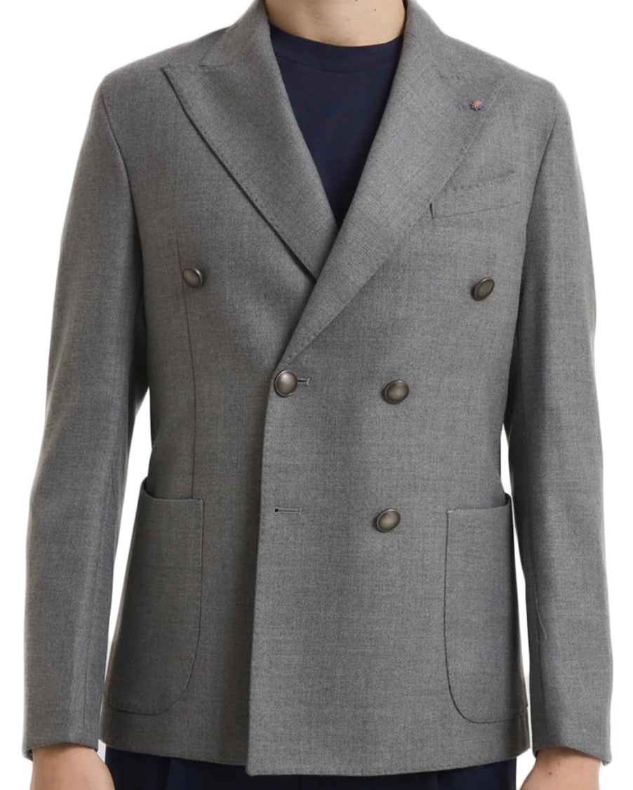 Bharnaba Double-Breasted Tailored Jacket With Reverse Collar