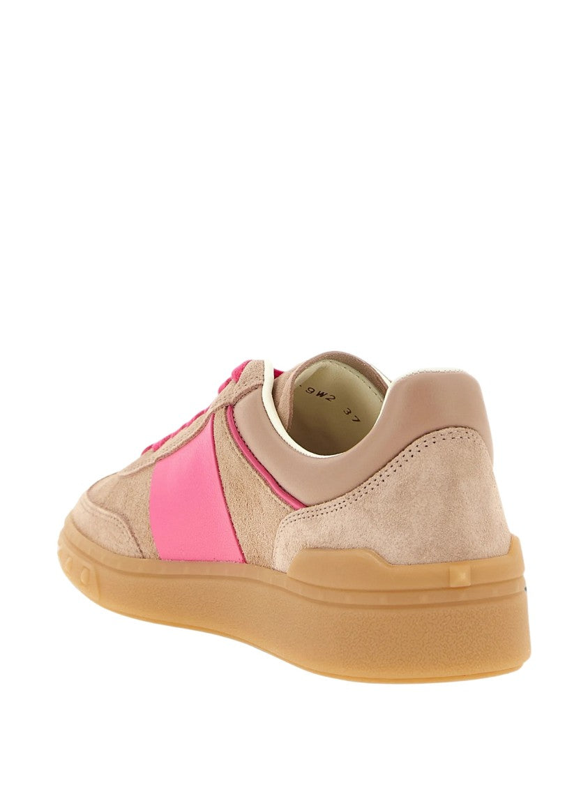 Valentino Suede Upvillage Pink Accent Sneakers