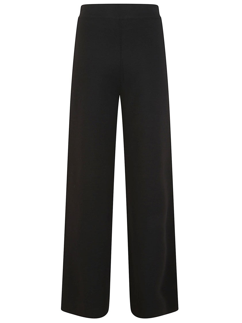 P.A.R.O.S.H. Wool Blend Knit Trousers With Flared Fit And Elastic Waist