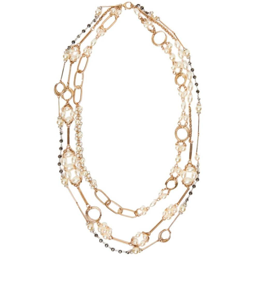 Max Mara Jabot White Necklace
