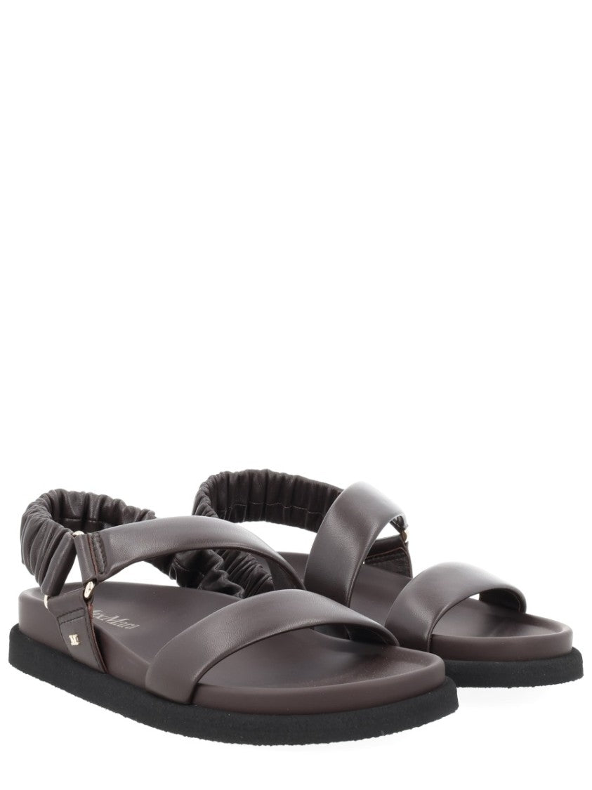 Max Mara Macro Double Strap Leather Sandals