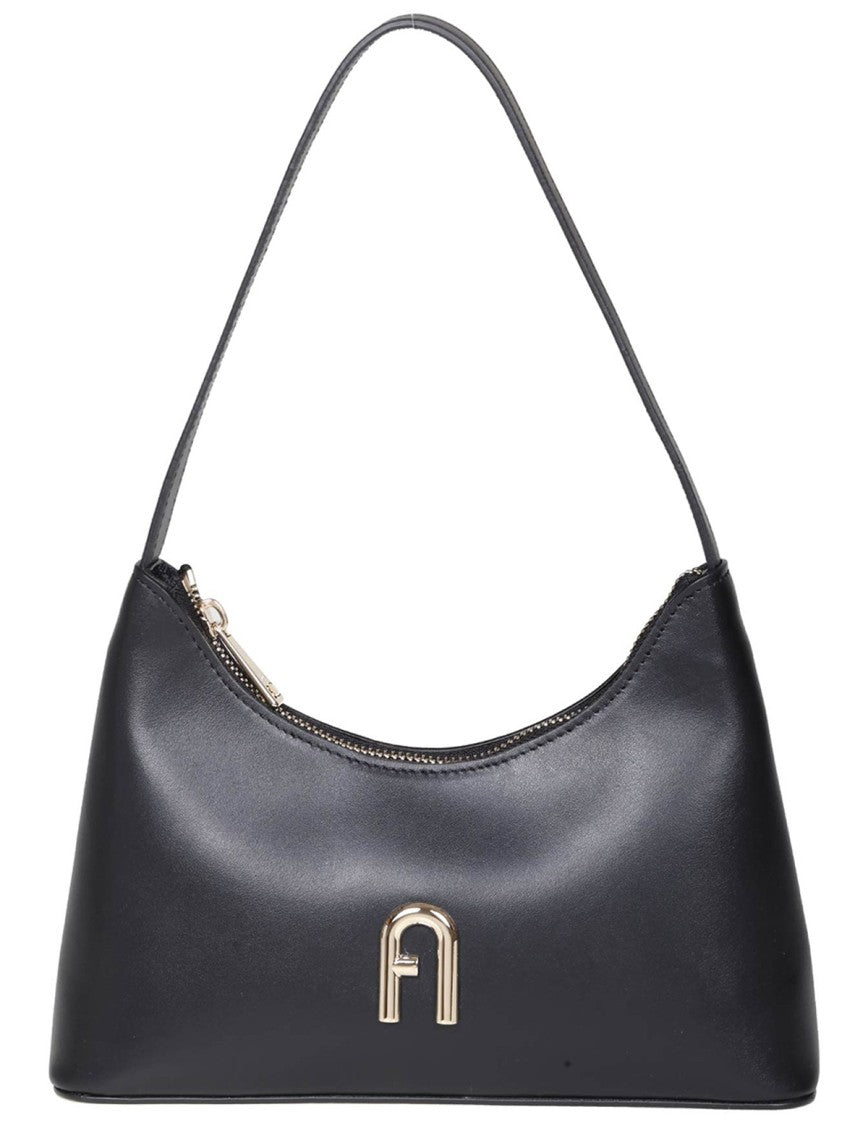 Furla Black Mini Diamond Leather Bag