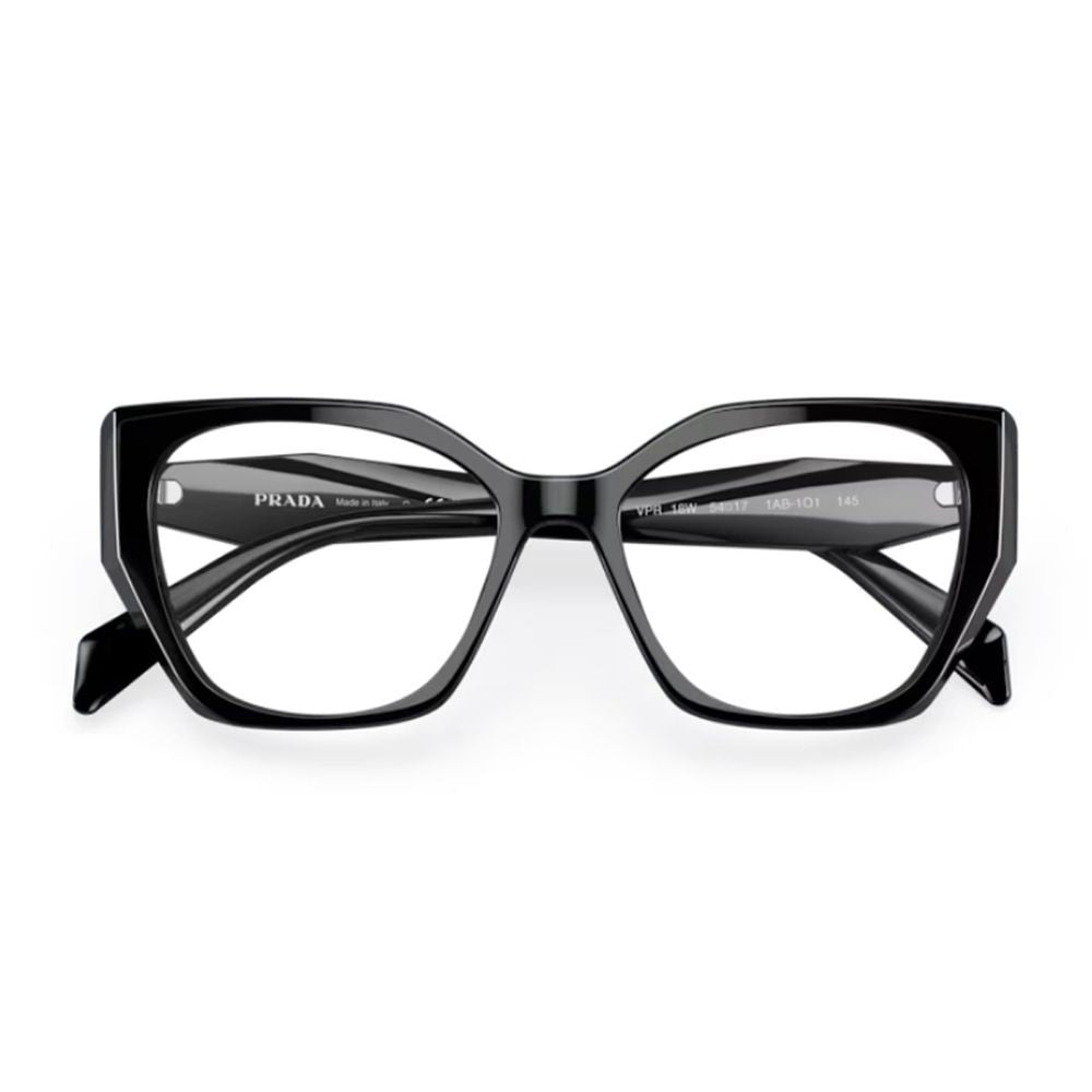 Prada Pr 18Wv Glossy Black Acetate Eyeglasses