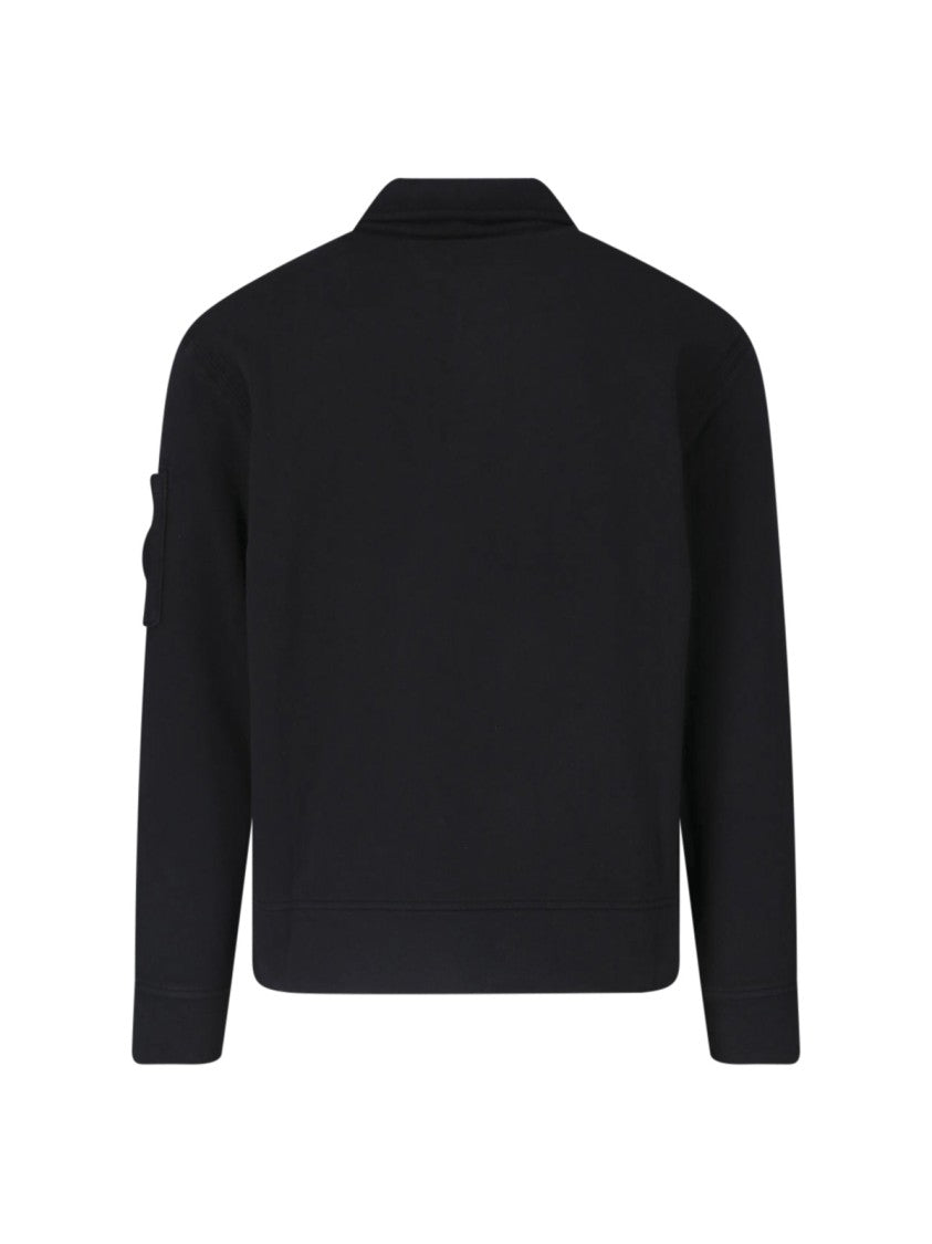 C.P. Company Black Half-Zip Lens Detail Cotton Sweatshirt